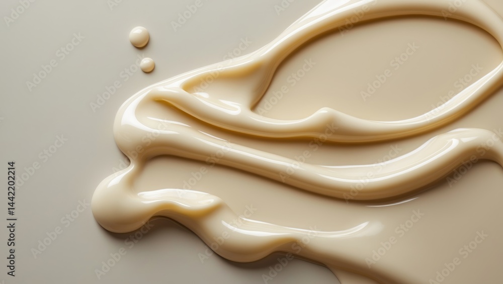 Cosmetic emulsion or oil set against a background Cosmetic emulsion or oil set against a background