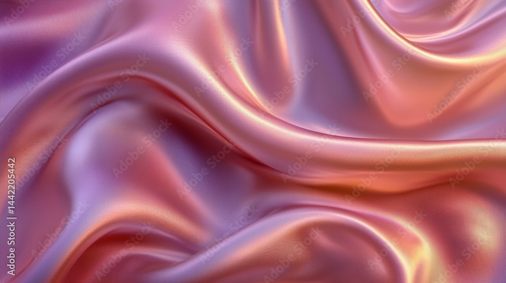 Fototapeta premium Soft Elegant Silk Fabric with Gentle Waves and Colorful Hues