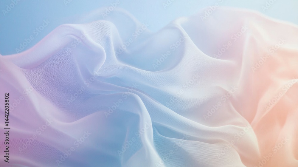 Fototapeta premium Soft Light Fabric Texture with Flowing Waves in Pastel Colors