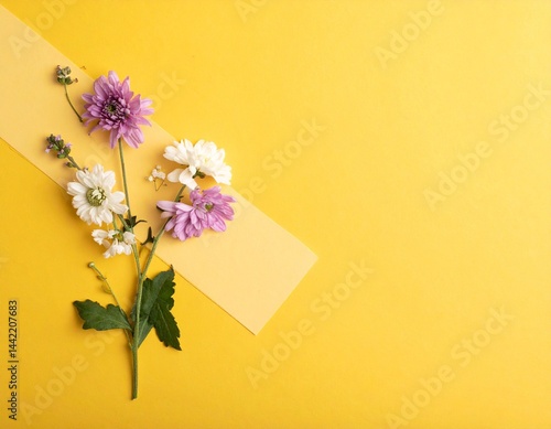 yellow background with flowers