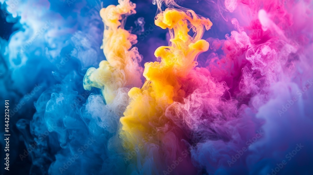 Colorful Smoke Swirls Blending Together in Abstract Artistic Form