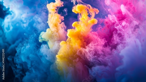 Obraz na płótnie Colorful Smoke Swirls Blending Together in Abstract Artistic Form w salonie
