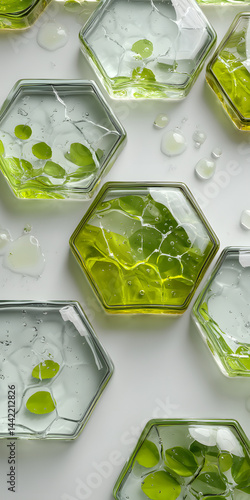 Solid hexagonal structure, molecular structure, biology, medicine, pharmaceuticals, technology, health, green, business, environmental protection, advertising, wallpaper, background map, background