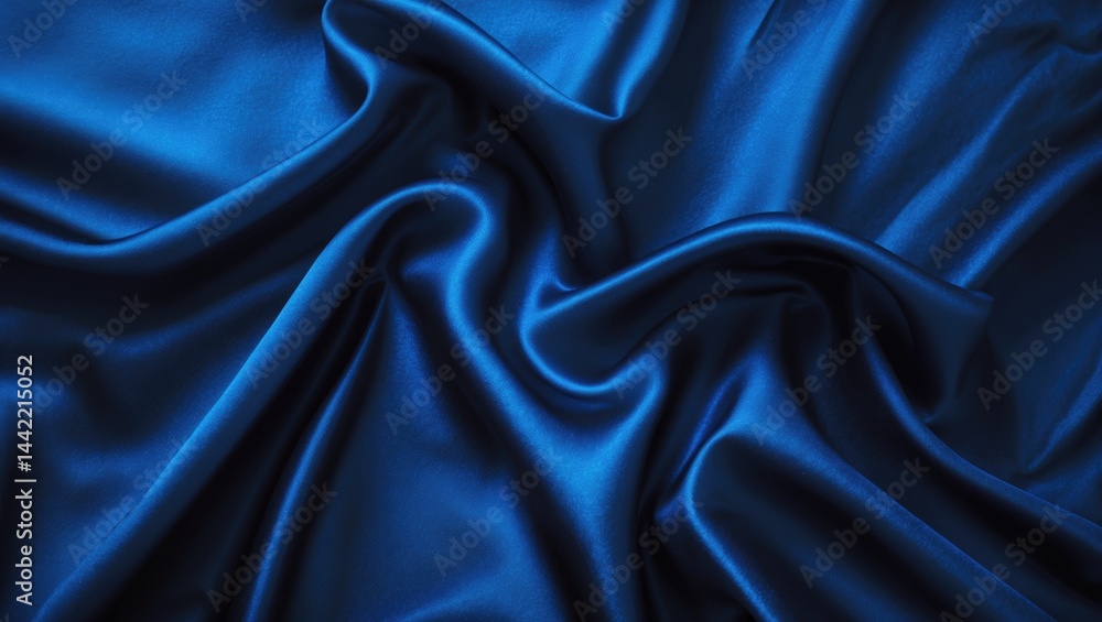 Fototapeta premium Dark blue wrinkled fabric background featuring colored bed clothes stock photo