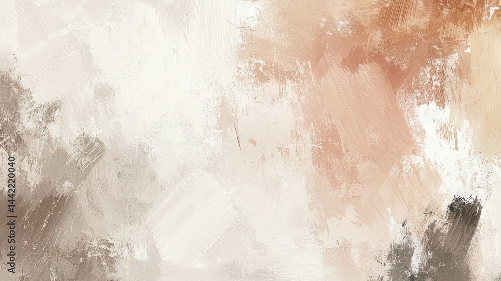 Abstract Painting with Soft Tones and Textured Brushstrokes