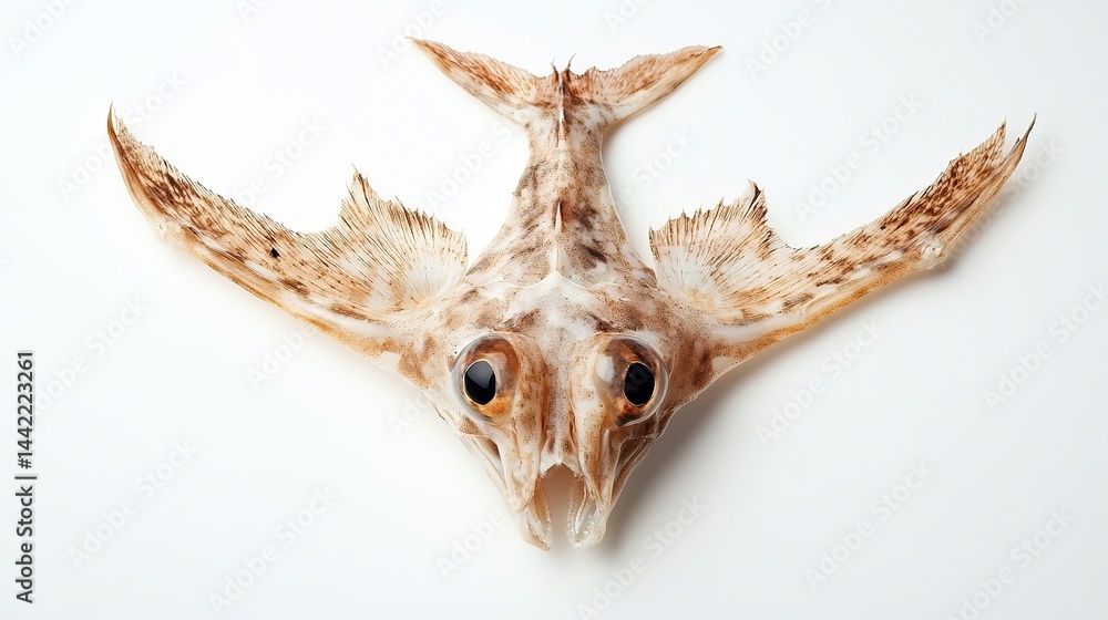 Fototapeta premium Piper Gurnard (Trigla Lyra) Isolated on White Background, Top View