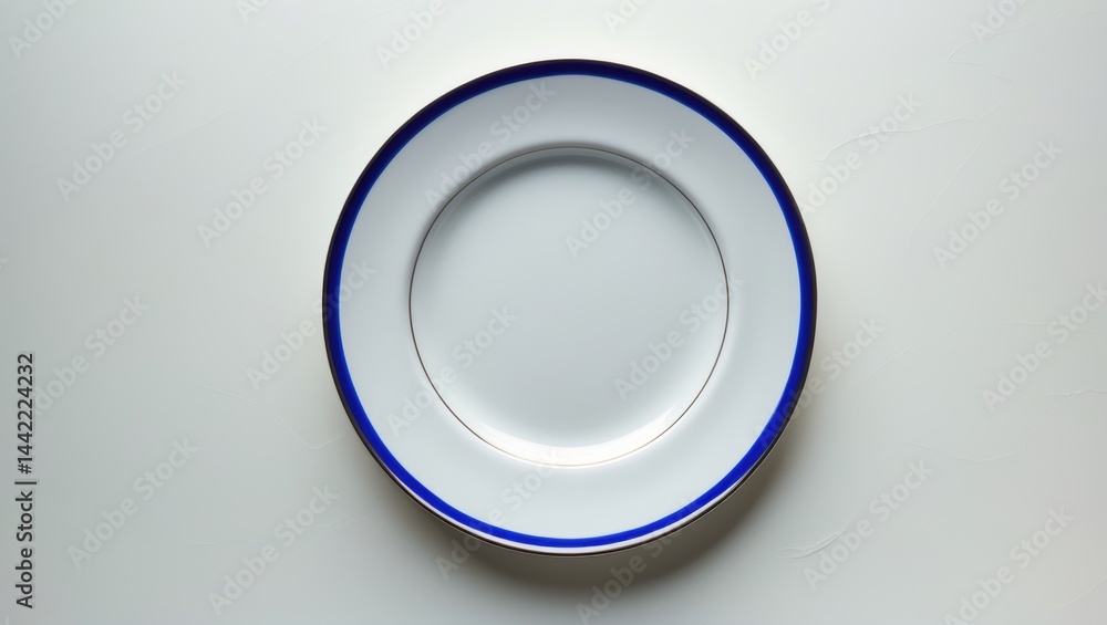 Plain ceramic round plate set against a white backdrop with clipping path Plain ceramic round plate set against a white backdrop with clipping path