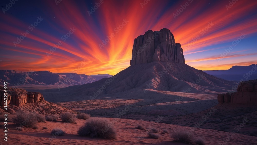 Naklejka premium Mountains National Park during Sunset