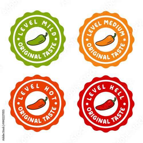 Chili Peppers Level label Vector.