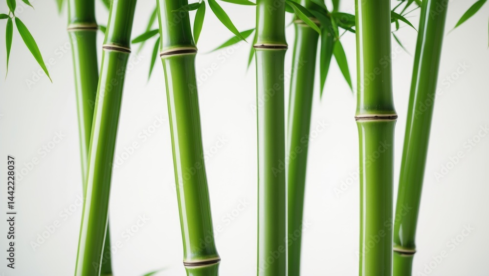 Obraz premium Background with isolated stems of decorative bamboo plant