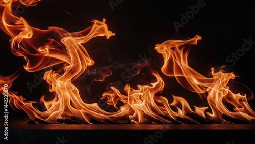 Wallpaper Mural Fire Flames Macro Shot on Plain Background Torontodigital.ca