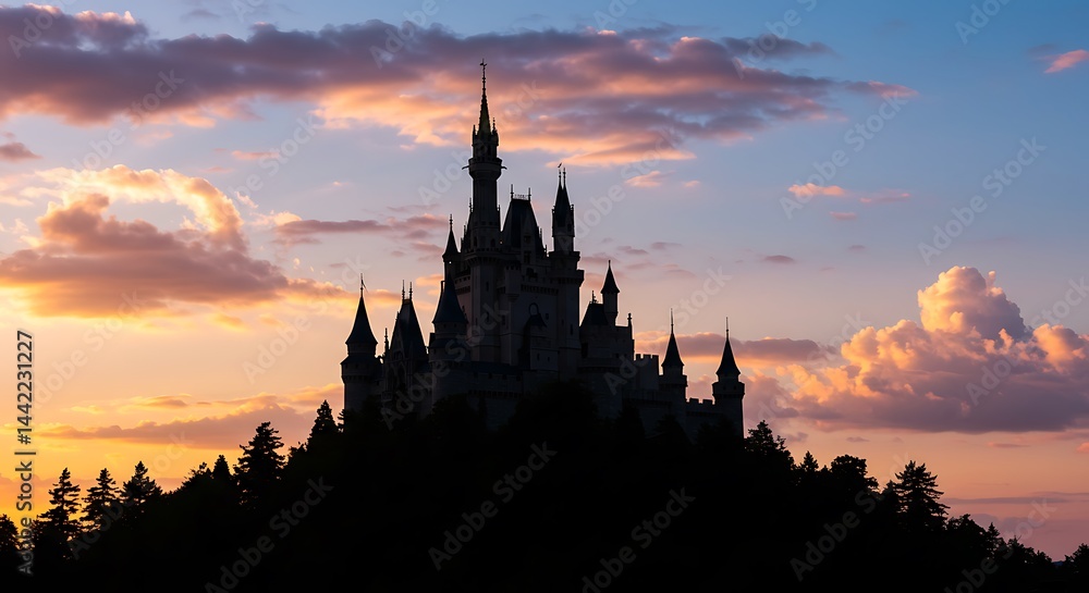 Sunset Silhouette: Kingdom of Dreams AI Generated Sunset Silhouette: Kingdom of Dreams AI Generated