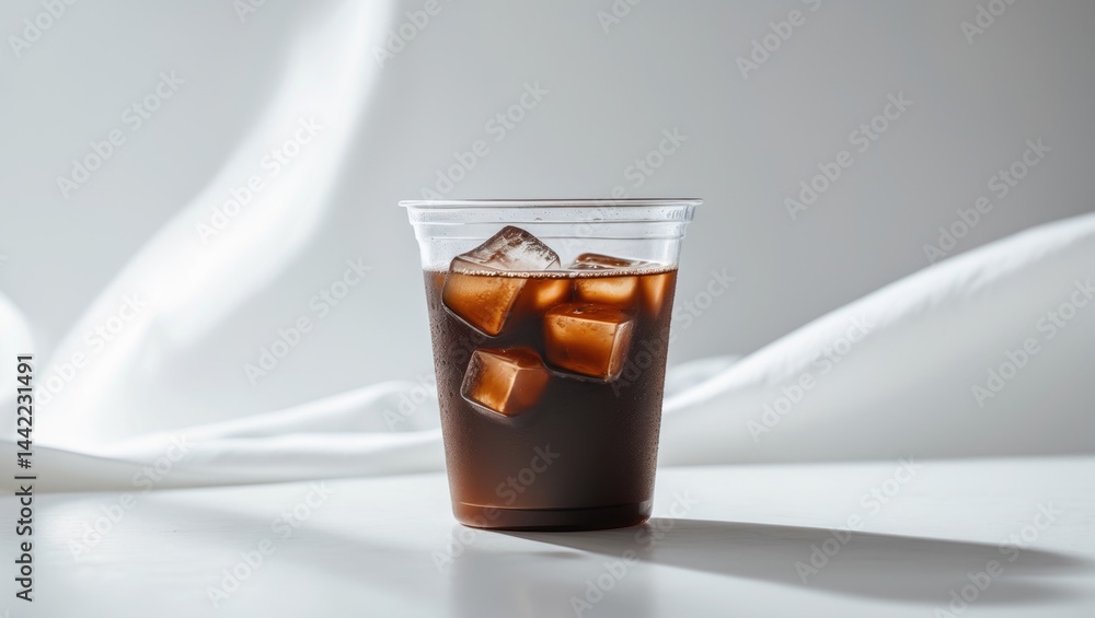 Background with clipping path featuring an Iced Americano Background with clipping path featuring an Iced Americano