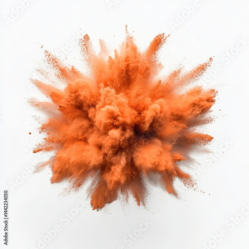 Orange powder explosion
