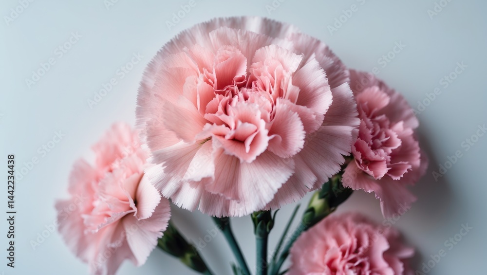 Carnation flowers stacked with a background Carnation flowers stacked with a background