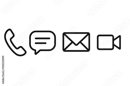 Icons representing different methods of contact are displayed
