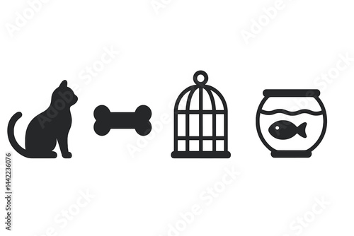 Icons that feature various household pets and animals