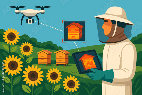 The agricultural technology landscape is combining pollination, drone sensors, and vibrant flowers