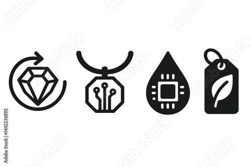 Combining glass gems, PCB links, solder, and branding results in up-cycled icons