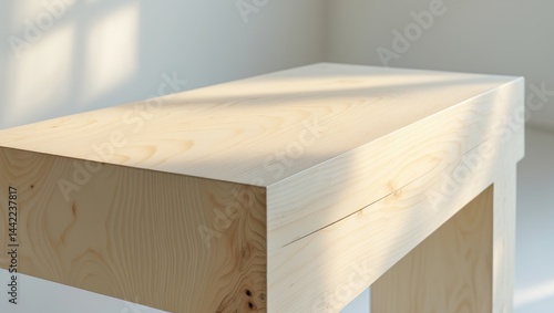 Wooden table corner in perspective view isolated on a background featuring a clipping path