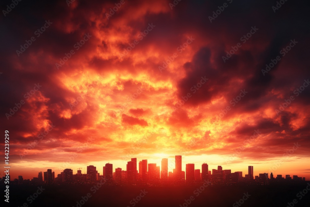 Fototapeta premium City skyline at dusk