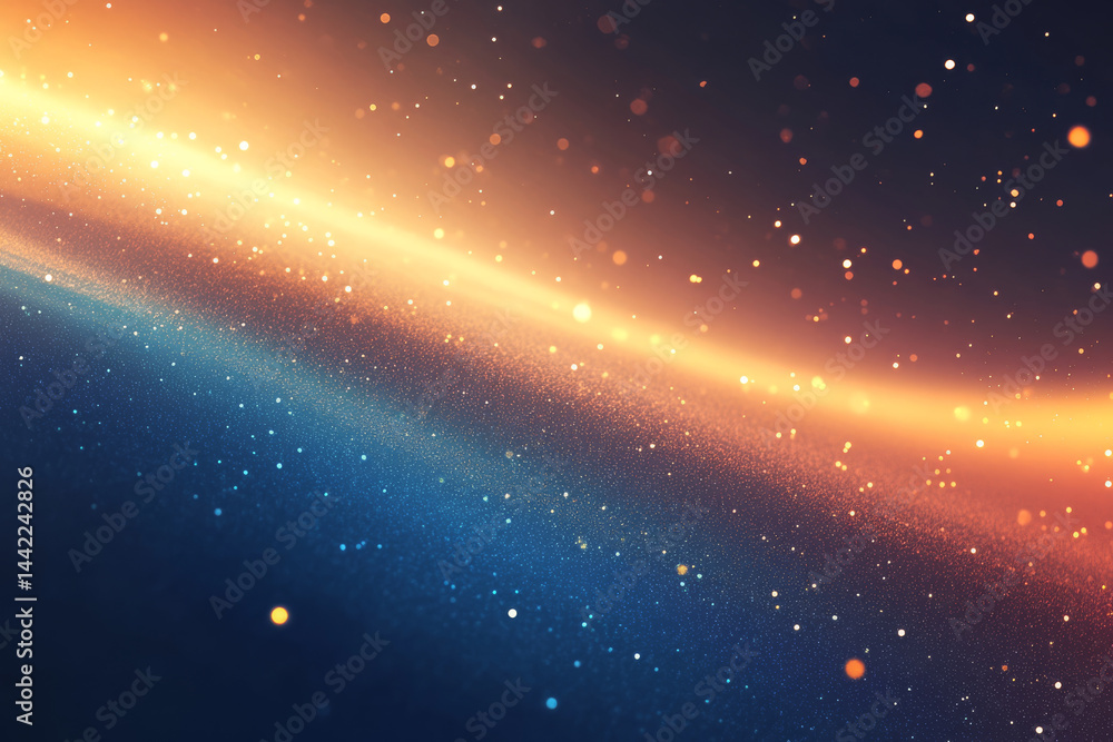 Fototapeta premium Abstract light speed background with blue and orange hues creates mesmerizing visual experience, evoking sense of motion and energy in cosmic setting