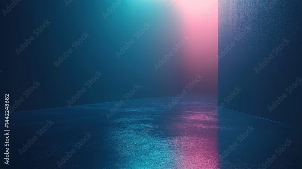 Obraz premium Gradient mesh background transitioning from dark navy blue to vivid teal, futuristic smooth surface and 3D rendering style. Abstract digital design, smooth color blending, tech aesthetic.