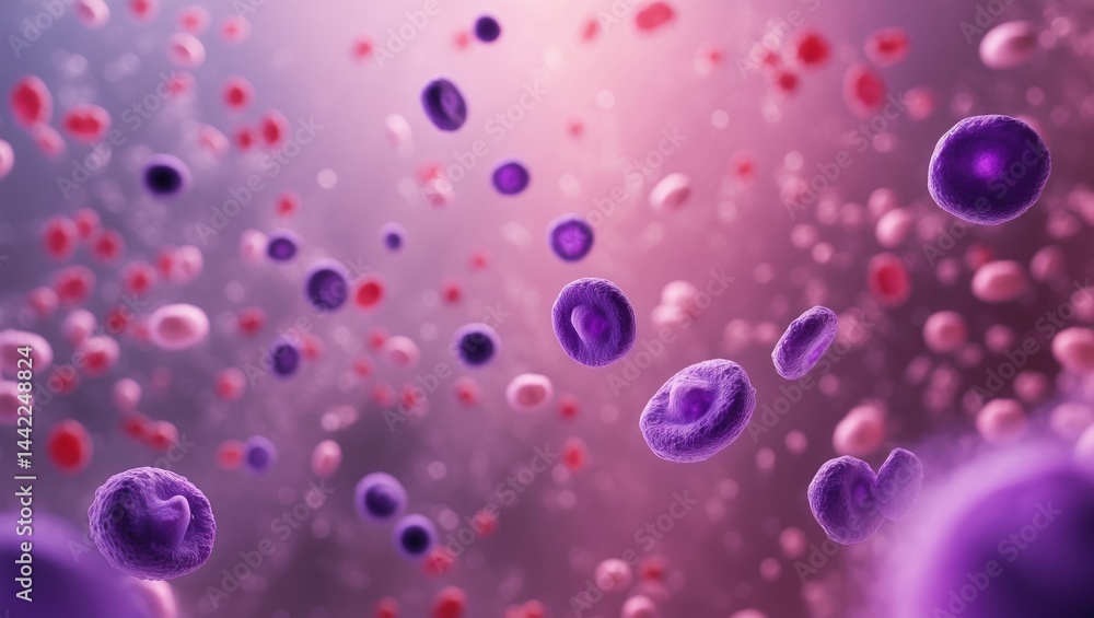 Photomicrograph depicting a blood slide with RBC, WBC, and platelet components.