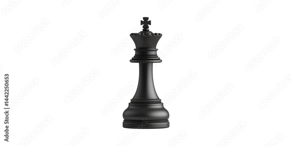 Obraz premium Black Chess King Piece. Symbol Of Strategy And Leadership In Chess Game Isolated On Transparent Background