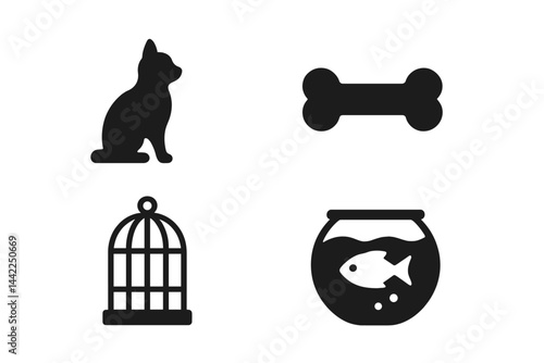 Pet-themed icons covering multiple domestic animal types