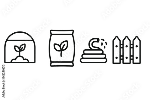 Horticulture icons for sustainable and practical home gardening