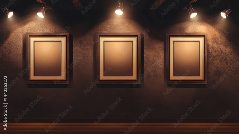 Dark gallery wall with framed art Dark gallery wall with framed art