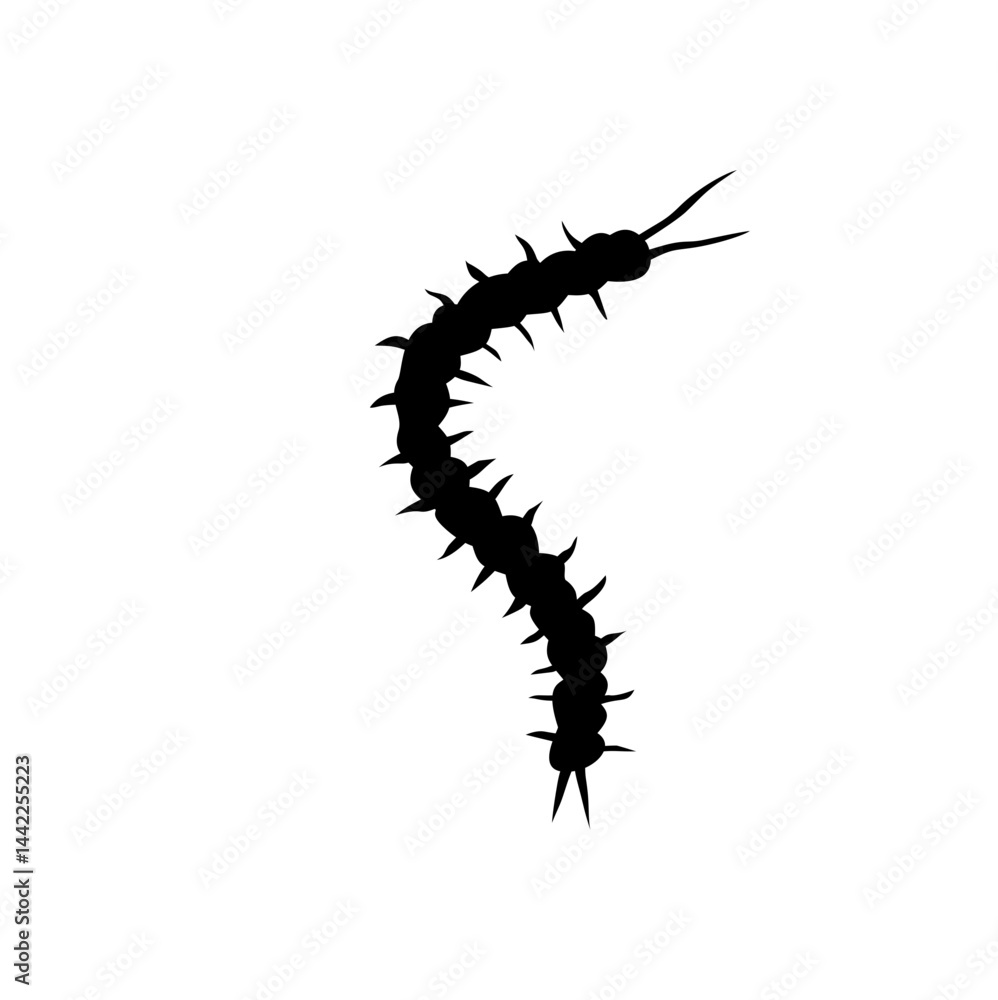 Fototapeta premium Centipede silhouette cartoon. Vector illustration 
