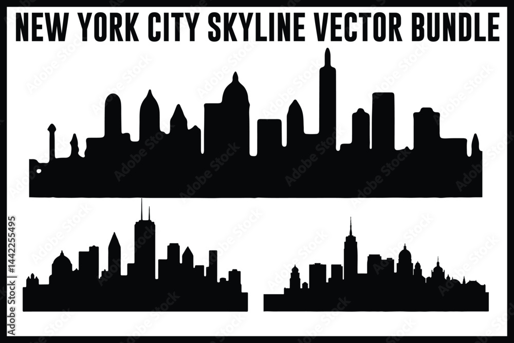 Fototapeta premium new york city skyline vector bundle