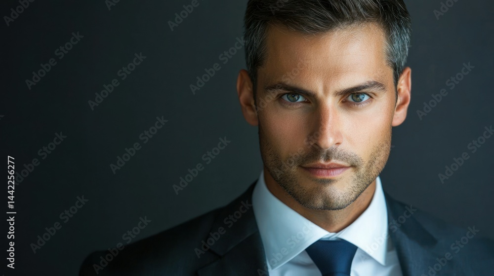 A corporate executive posing for a headshot, with a polished, professional appearance in a studio setting A corporate executive posing for a headshot, with a polished, professional appearance in a studio setting
