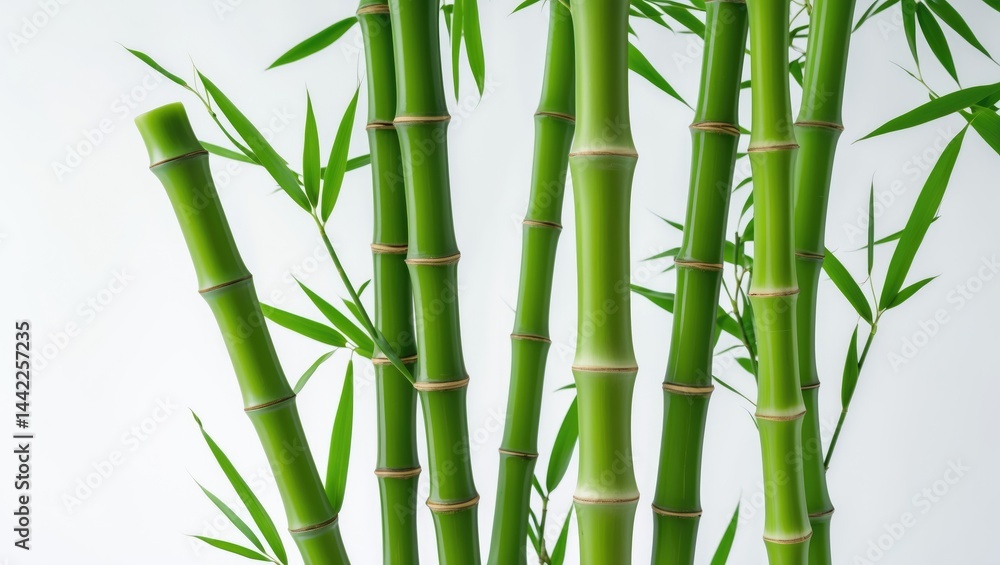 Single bamboo stalk on a solid background Single bamboo stalk on a solid background