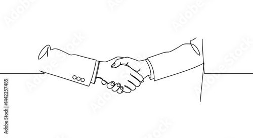 Business handshake symbolizing agreement in minimalist style  