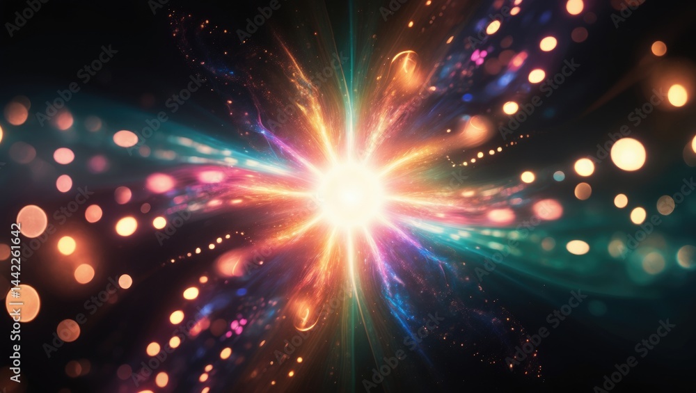 Naklejka premium Isolated lens flare light effects on dark background