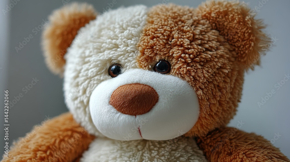 Obraz premium a soft, plush teddy bear on a white isolated background, cute and comforting look