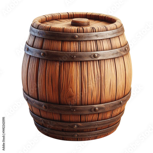old wooden barrel isolated