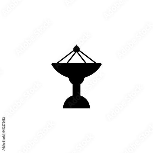 parabolic antenna silhouette. Vector illustration