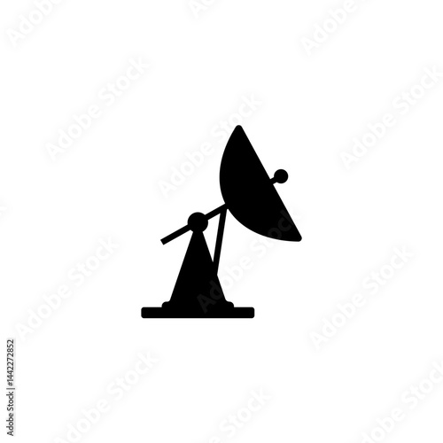 parabolic antenna silhouette. Vector illustration