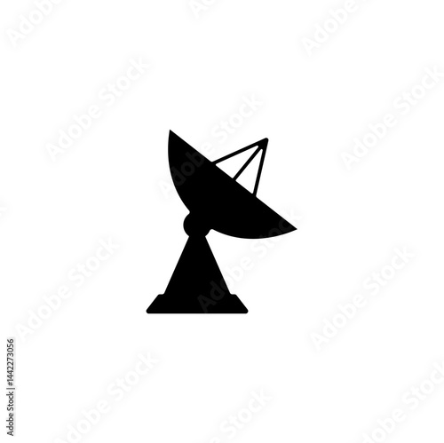 parabolic antenna silhouette. Vector illustration