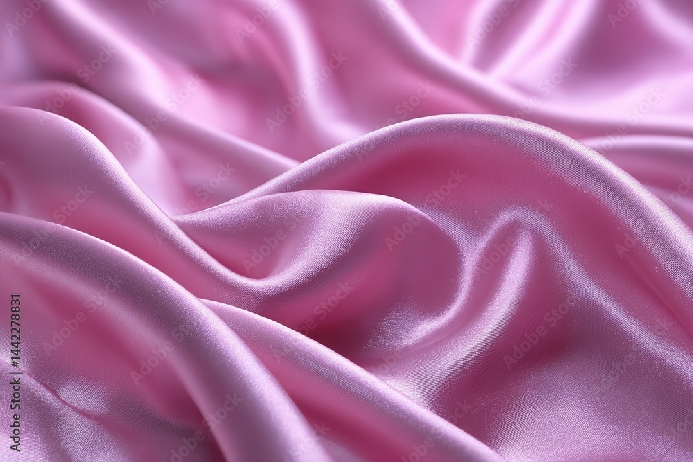 Obraz premium The pink satin fabric's texture is being used for the background