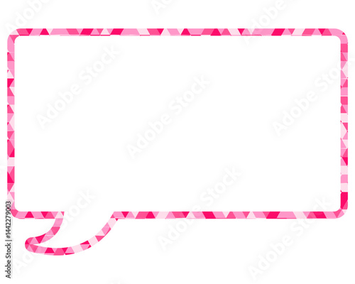 ステンドグラス風吹き出し　三角形模様　四角形