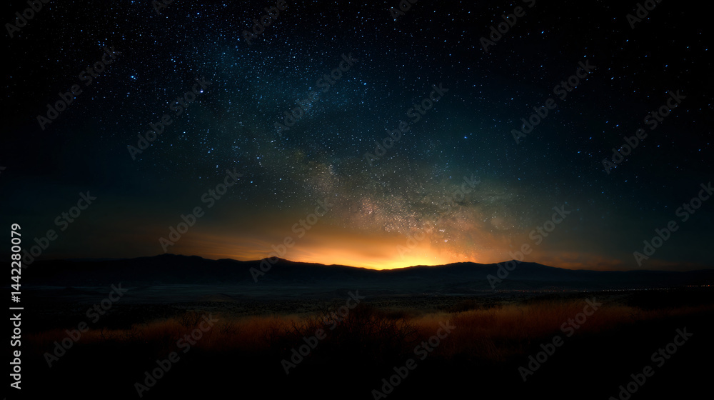 Cosmic desert nightscape. Cosmic desert nightscape.