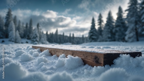 Wallpaper Mural A table decorated with snowflakes, leaving room for your product promotion. Torontodigital.ca