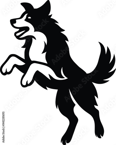 Dog Silhouette Graphic for T Shirt Designs, Simple Puppy Outline for Graphic Use.