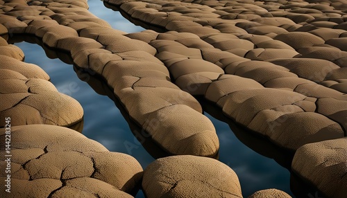 Water Channels on a Cracked Earth