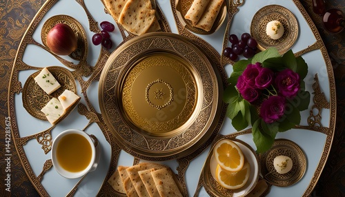 Ornate Table Setting with Delicacies